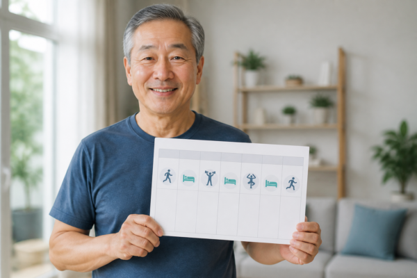 운동하는 날과 쉬는 날을 나누는 중장년 주간 루틴